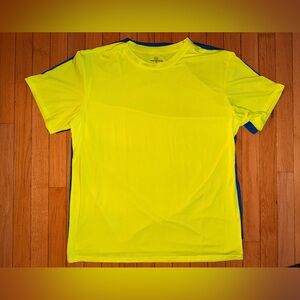 NWOT 2 Essentials Neon Yellow and Royal Blue Men's Tee shirt polyester size XL